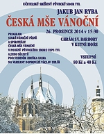plakát na Rybovu Českou mši vánoční 2014